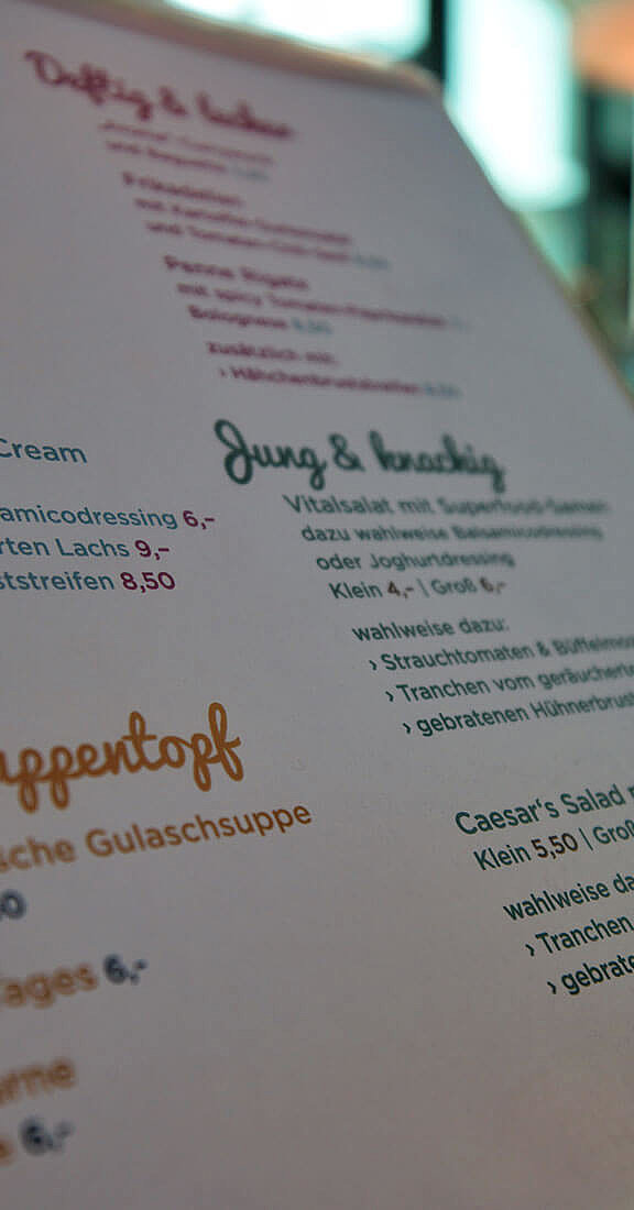 Entdecken Sie vielseitige Snacks und Gerichte auf unserer Speisekarte